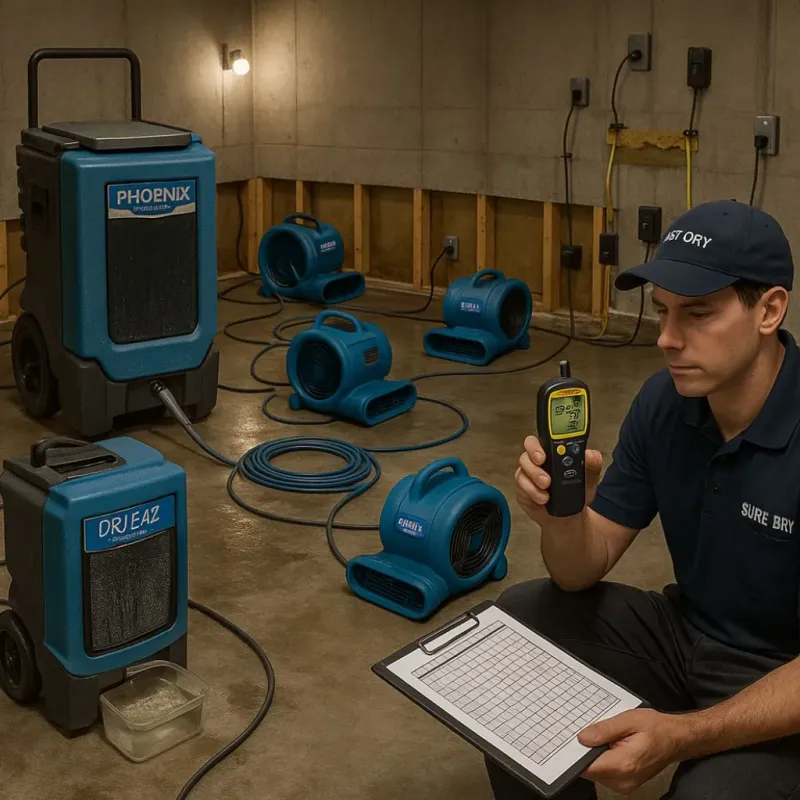Structural Drying and Dehumidification process in Pulaski, WI